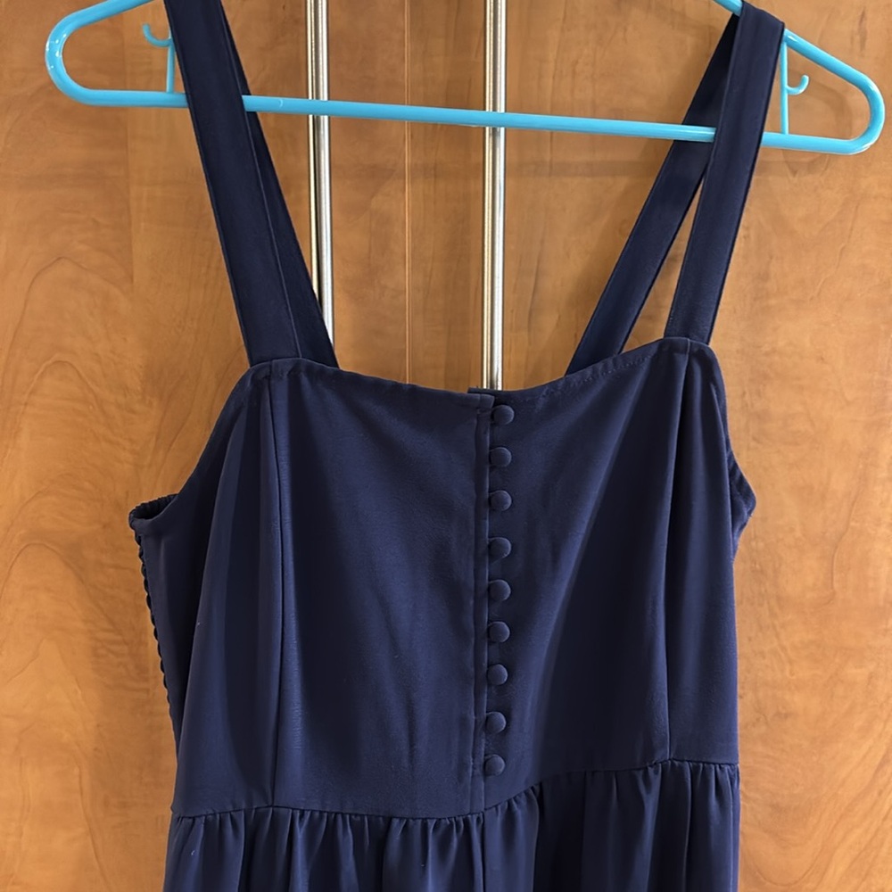 Madewell Smocked Button-Front Crop Jumpsuit. Size… - image 3